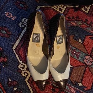Brown and white size 8 heels